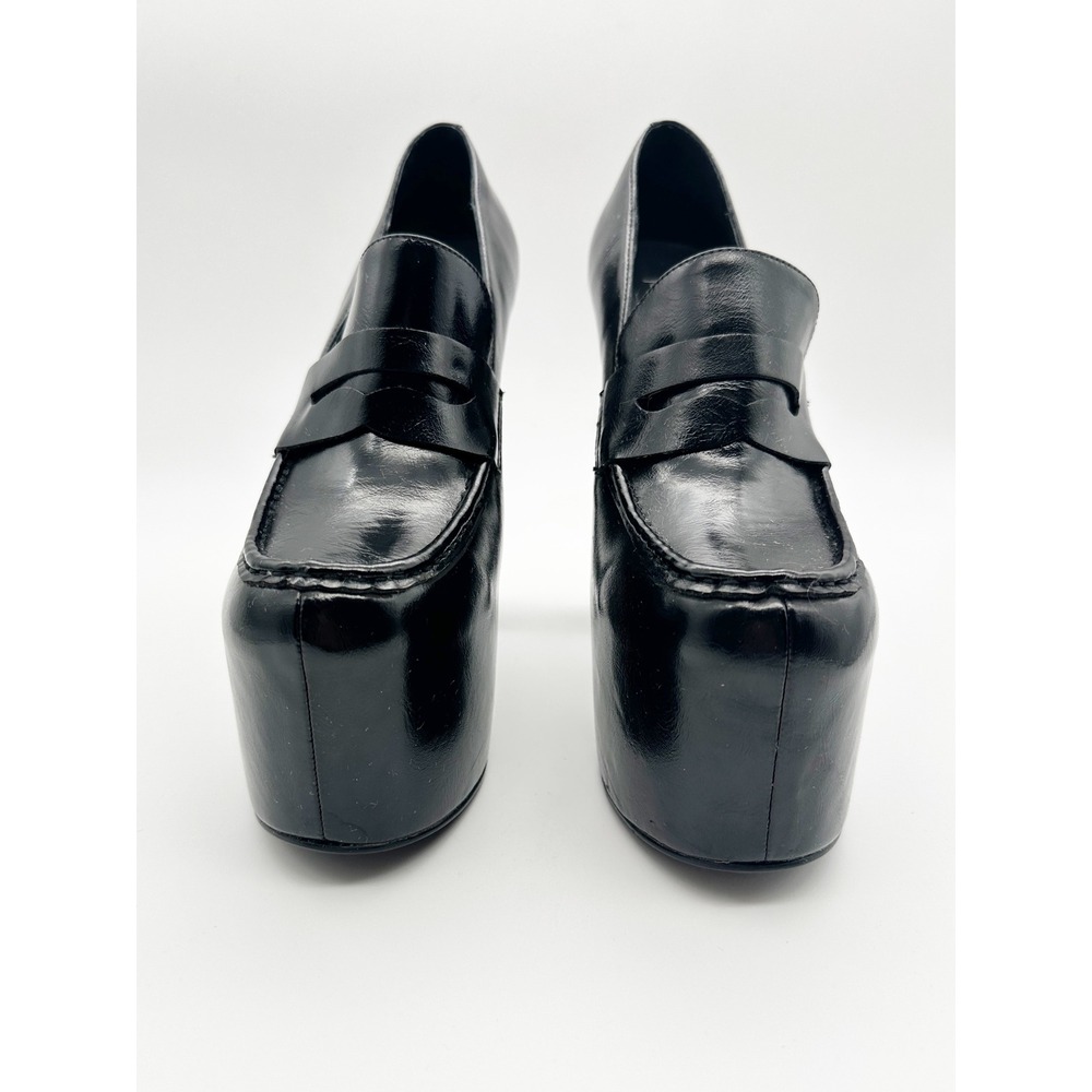 Jeffrey Campbell Long Last Platform Penny Loafers in Black Size 8.5 whimsigoth - Picture 6 of 15